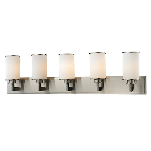 Z-Lite Savannah 5 Light Vanity, Brushed Nickel, Matte Opal - 412-5V