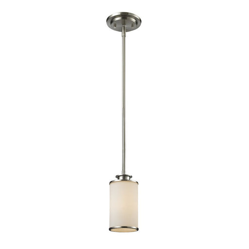 Z-Lite Savannah 1 Light Mini Pendant, Brushed Nickel, Matte Opal - 412MP