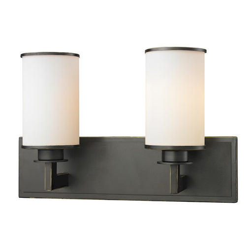 Z-Lite Savannah 2 Light Vanity, Olde Bronze, Matte Opal - 413-2V