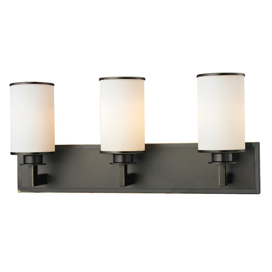 Z-Lite Savannah 3 Light Vanity, Olde Bronze, Matte Opal - 413-3V