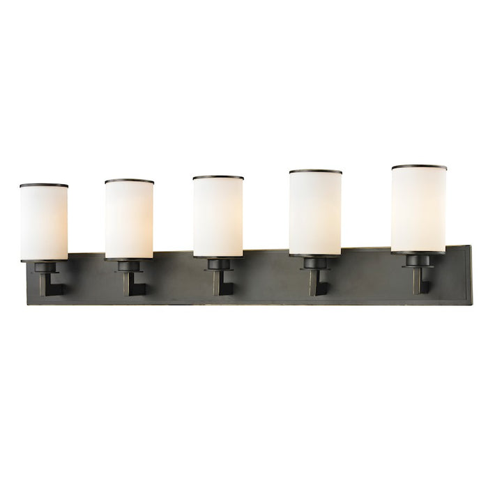 Z-Lite Savannah 5 Light Vanity, Olde Bronze, Matte Opal - 413-5V