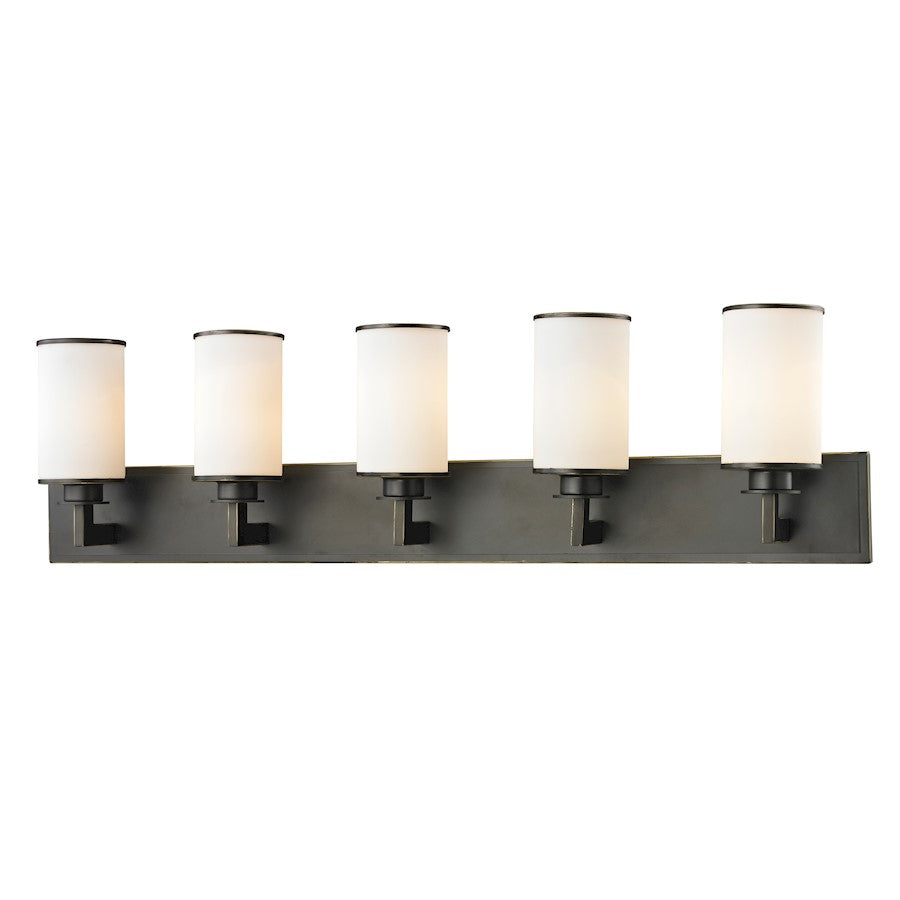 Z-Lite Savannah 5 Light Vanity, Olde Bronze, Matte Opal - 413-5V