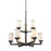 Z-Lite Savannah 9 Light Chandelier, Olde Bronze, Matte Opal - 413-9
