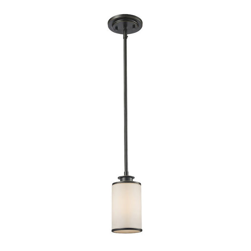 Z-Lite Savannah 1 Light Mini Pendant, Olde Bronze, Matte Opal - 413MP