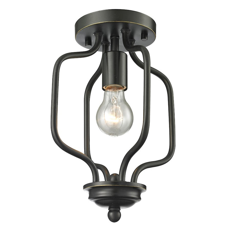 Z-Lite Cardinal 1 Light Flush Mount, Olde Bronze - 414-12