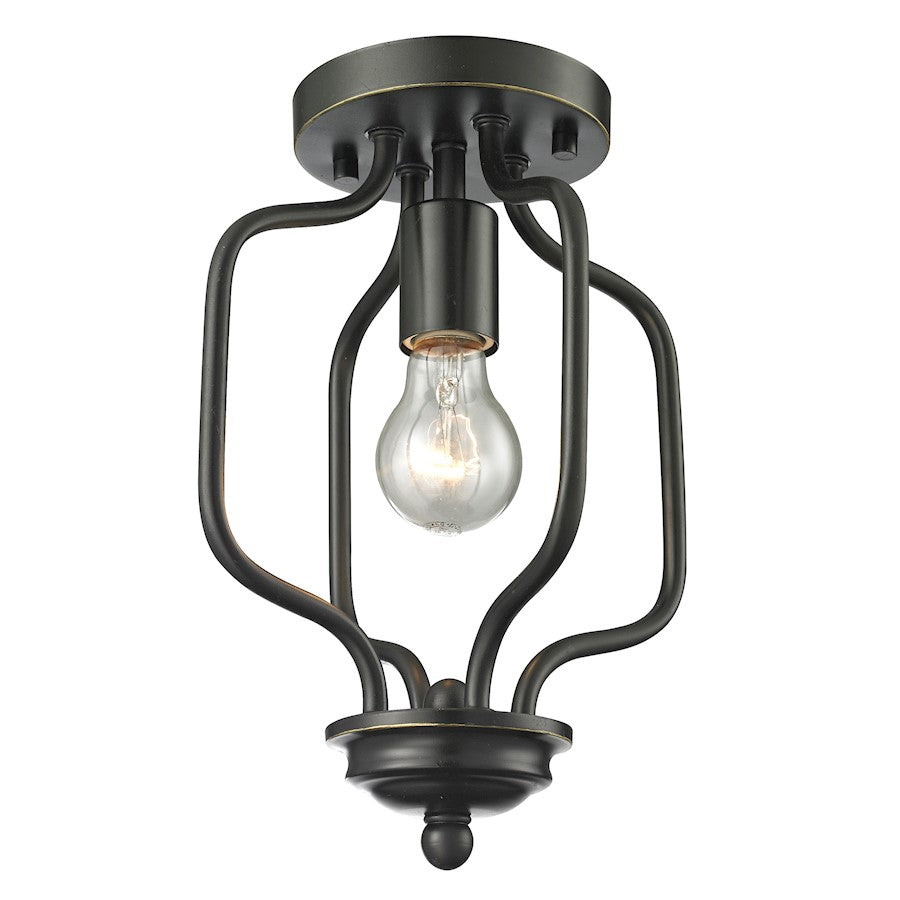 Z-Lite Cardinal 1 Light Flush Mount, Olde Bronze - 414-12