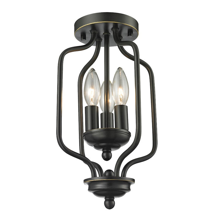 Z-Lite Cardinal 3 Light Flush Mount, Olde Bronze - 414-14