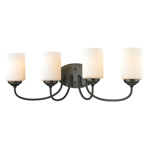 Z-Lite Cardinal 4 Light Vanity, Olde Bronze, Matte Opal - 414-4V