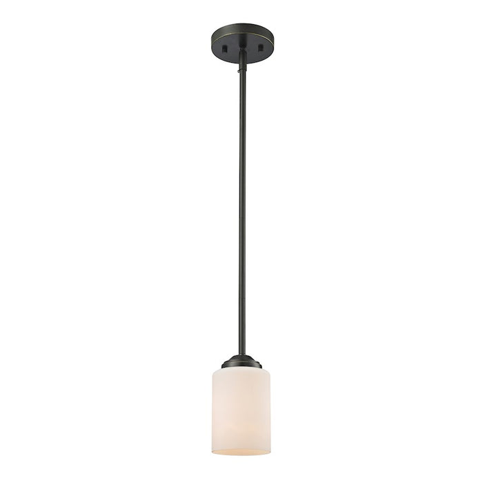 Z-Lite Cardinal 1 Light Mini Pendant, Olde Bronze, Matte Opal - 414MP
