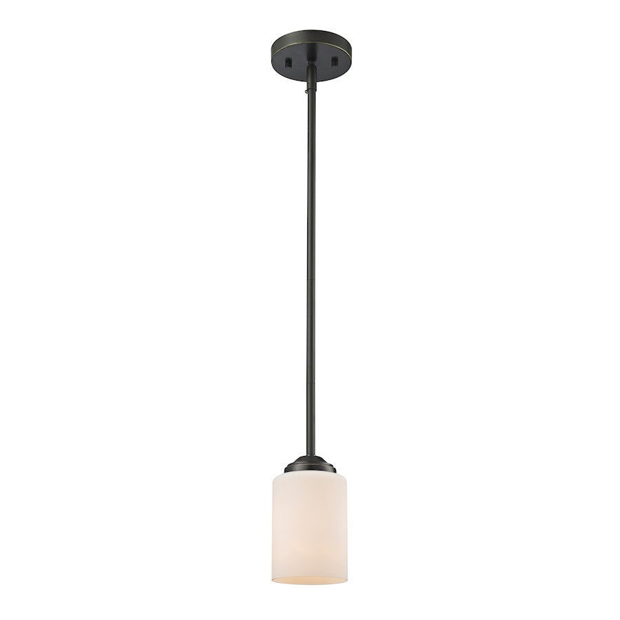 Z-Lite Cardinal 1 Light Mini Pendant, Olde Bronze, Matte Opal - 414MP