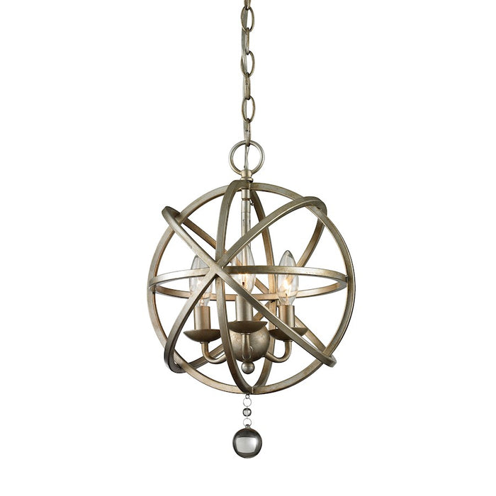 Z-Lite Acadia 3 Light Pendant, Antique Silver - 415-12