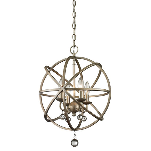 Z-Lite Acadia 4 Light Pendant, Antique Silver - 415-16