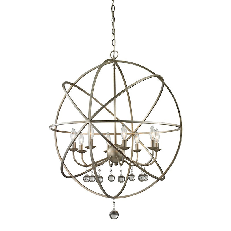 Z-Lite Acadia 8 Light Pendant, Antique Silver - 415-30