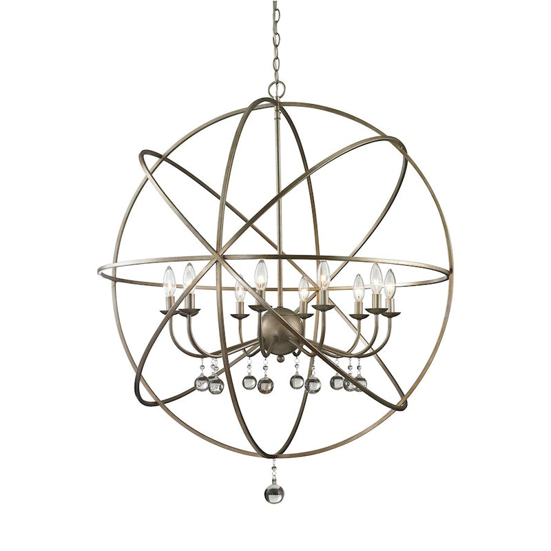 Z-Lite Acadia 10 Light Pendant, Antique Silver - 415-36