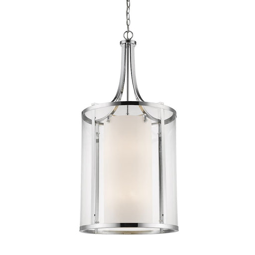 Z-Lite Willow 12 Light Chandelier, Chrome, Clear Out/Matte Opal In - 426-12-CH