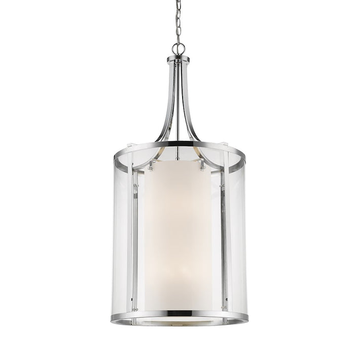 Z-Lite Willow 12 Light Chandelier, Chrome, Clear Out/Matte Opal In - 426-12-CH