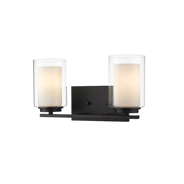 Z-Lite Willow Vanity, Matte Black, Inner White & Outer Clear