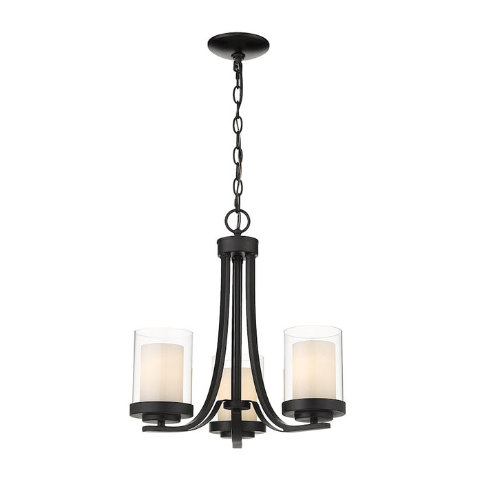 Z-Lite Willow Chandelier, Black, Inner White/Outer Clear