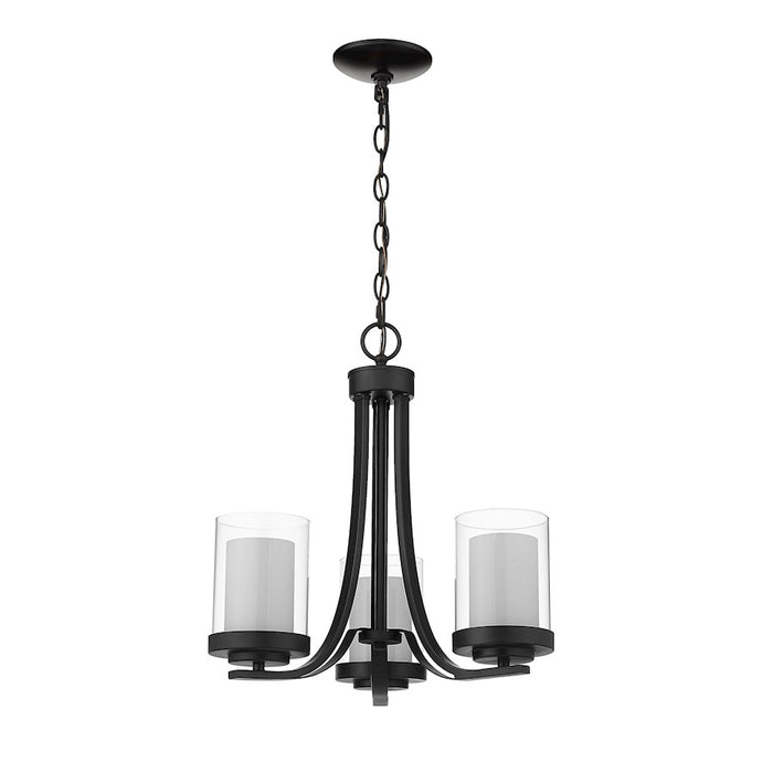 Z-Lite Willow Chandelier, Black, Inner White/Outer Clear