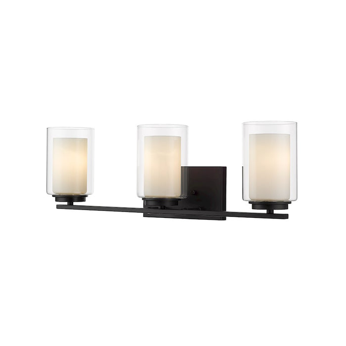 Z-Lite Willow Vanity, Matte Black, Inner White & Outer Clear