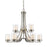 Z-Lite Willow 9 Light Chandelier, Brushed Nickel, Clear Matte Opal - 426-9-BN