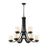 Z-Lite Willow Chandelier, Black, Inner White/Outer Clear