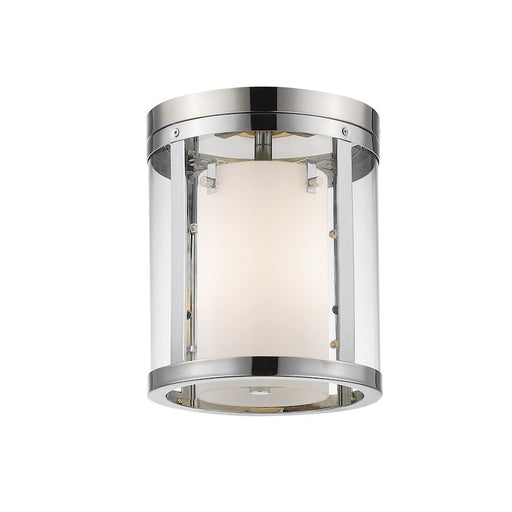 Z-Lite Willow 3 Light Flush Mount, Chrome, Clear Out/Matte Opal In - 426F-CH