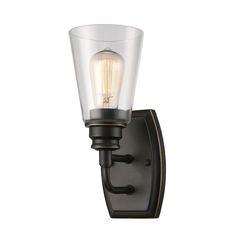 Z-Lite Annora 1 Light Wall Sconce, Olde Bronze, Clear - 428-1S-OB