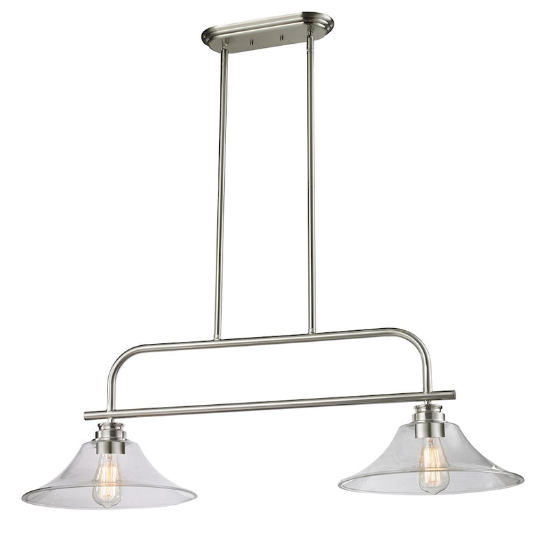 Z-Lite Annora 2 Light Island/Billiard Light 14x40x84.75", Nickel, Clear - 428-2B-BN