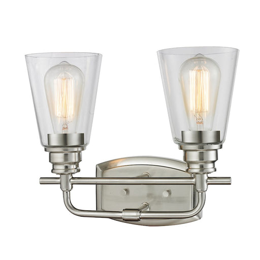 Z-Lite Annora 2 Light Vanity Light, Brushed Nickel, Clear - 428-2V-BN