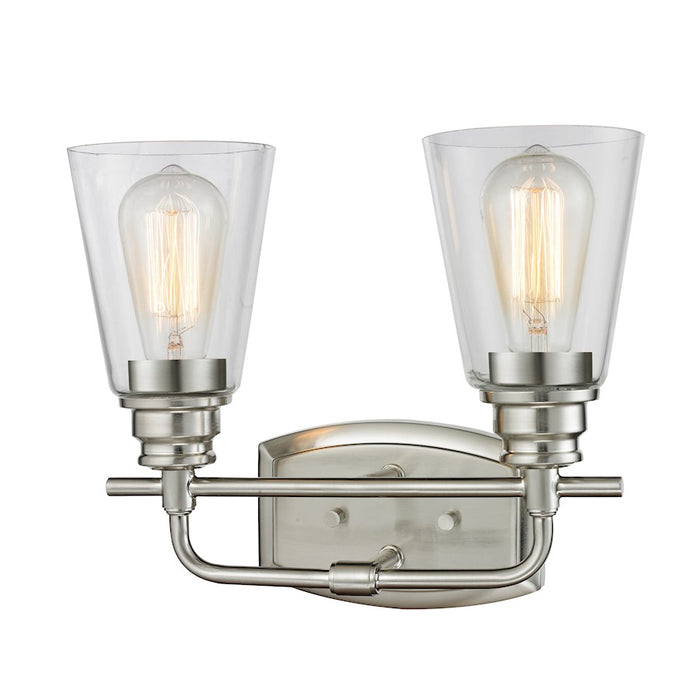 Z-Lite Annora 2 Light Vanity Light, Brushed Nickel, Clear - 428-2V-BN