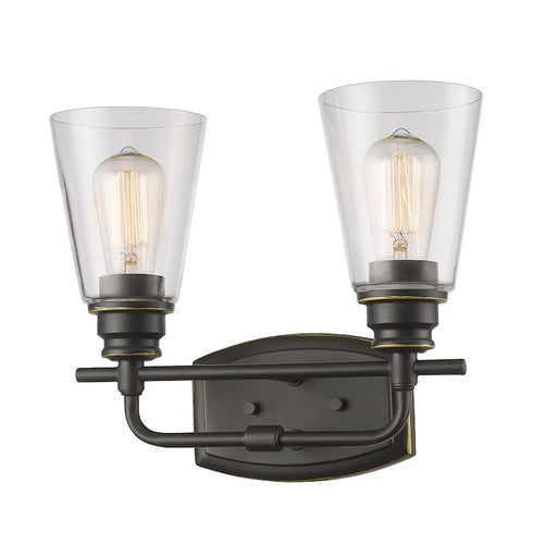 Z-Lite Annora 2 Light Vanity Light, Olde Bronze, Clear - 428-2V-OB