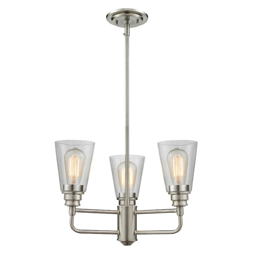 Z-Lite Annora 3 Light Chandelier, Brushed Nickel, Clear - 428-3-BN