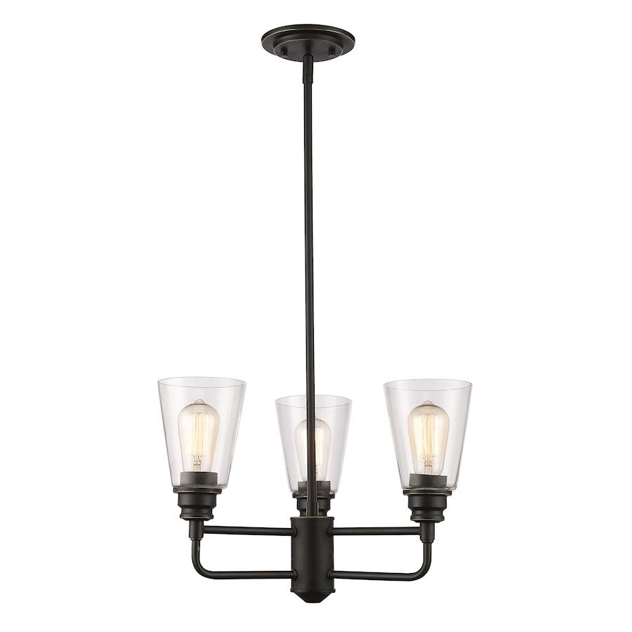 Z-Lite Annora 3 Light Chandelier, Olde Bronze, Clear - 428-3-OB