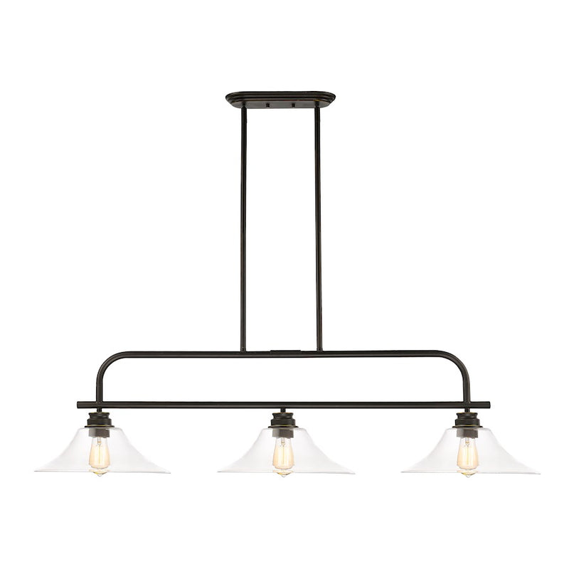Z-Lite Annora 3 Light Island/Billiard Light, Olde Bronze, Clear - 428-3B-OB