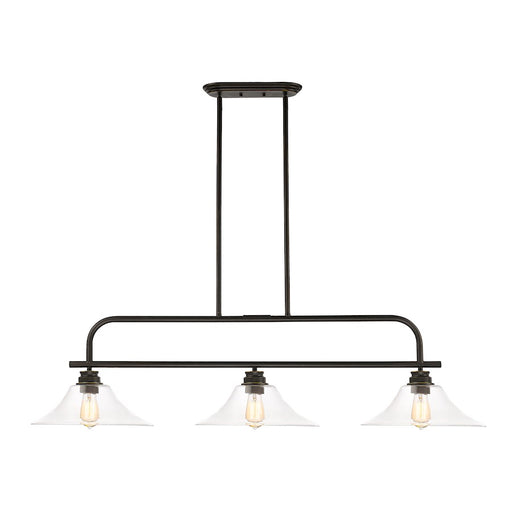 Z-Lite Annora 3 Light Island/Billiard Light, Olde Bronze, Clear - 428-3B-OB