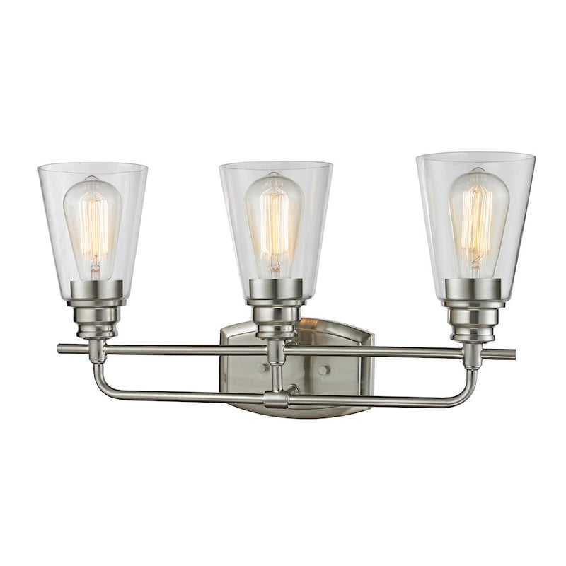 Z-Lite Annora 3 Light Vanity Light, Brushed Nickel, Clear - 428-3V-BN