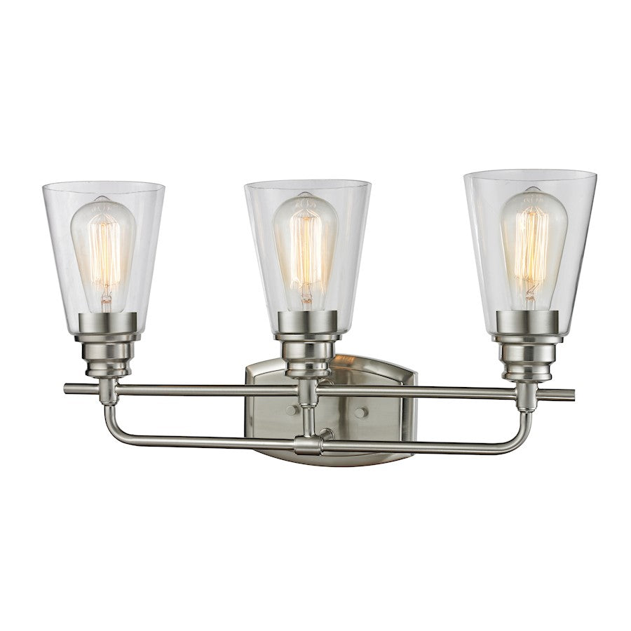 Z-Lite Annora 3 Light Vanity Light, Brushed Nickel, Clear - 428-3V-BN