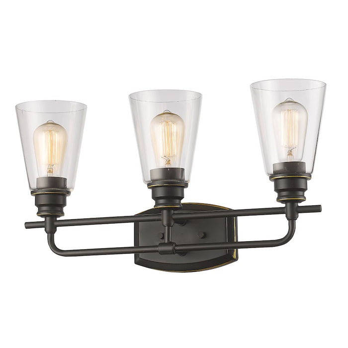 Z-Lite Annora 3 Light Vanity Light, Olde Bronze, Clear - 428-3V-OB