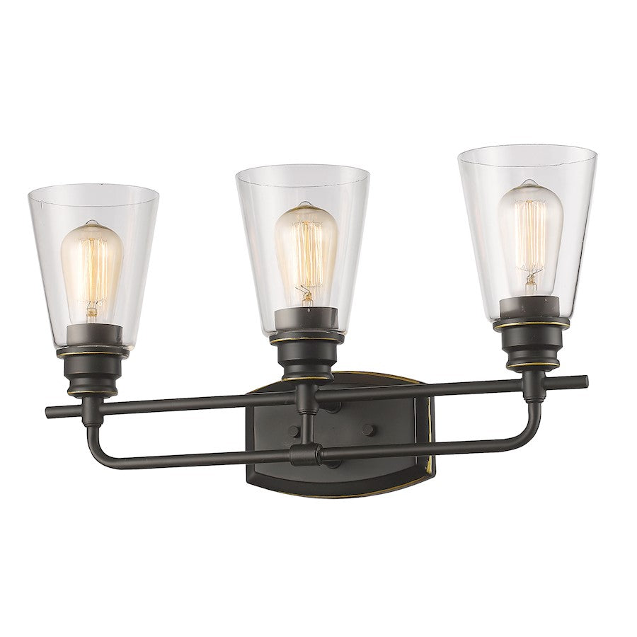 Z-Lite Annora 3 Light Vanity Light, Olde Bronze, Clear - 428-3V-OB