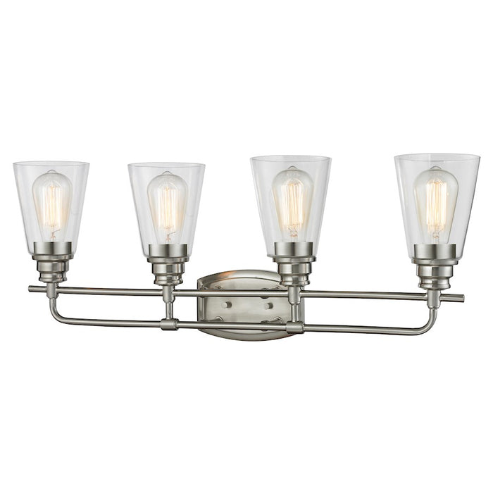 Z-Lite Annora 4 Light Vanity Light, Brushed Nickel, Clear - 428-4V-BN