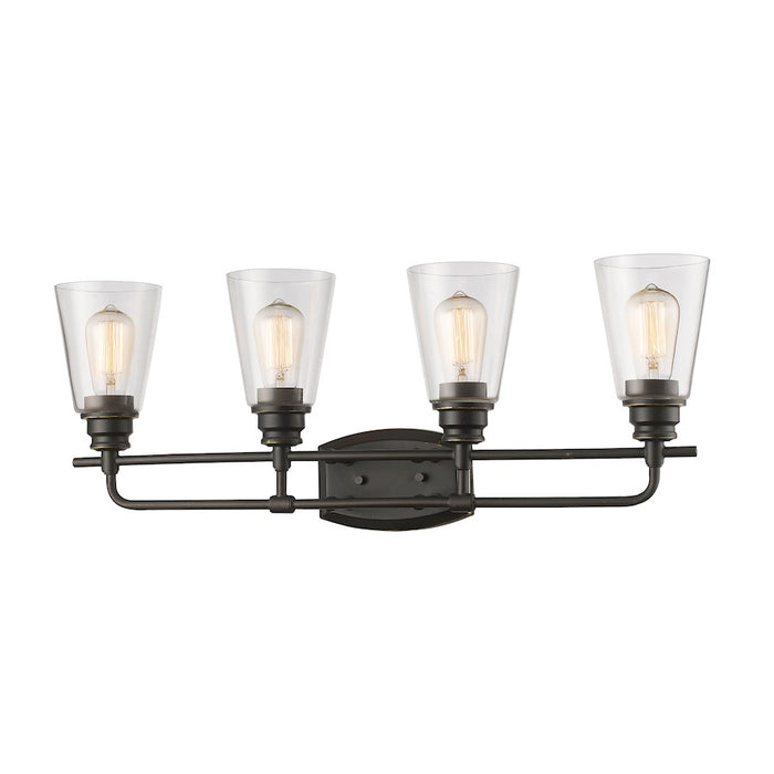 Z-Lite Annora 4 Light Vanity Light, Olde Bronze, Clear - 428-4V-OB