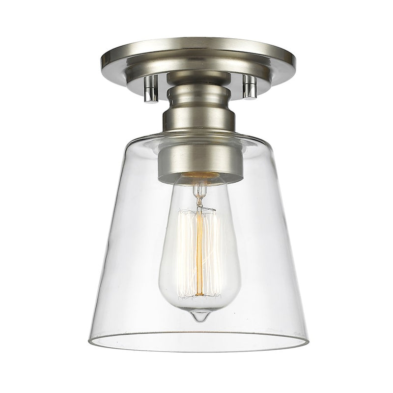 Z-Lite Annora 1 Light Flush Mount, Brushed Nickel, Clear - 428F1-BN