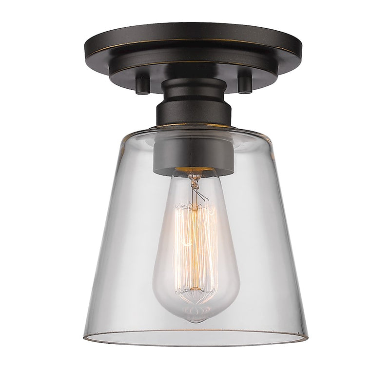 Z-Lite Annora 1 Light Flush Mount, Olde Bronze, Clear - 428F1-OB