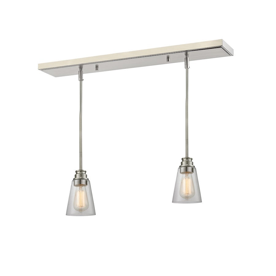 Z-Lite Annora 2 Light Island/Billiard Light 30x5.5x57.63", Nickel, Clear - 428MP-2BN