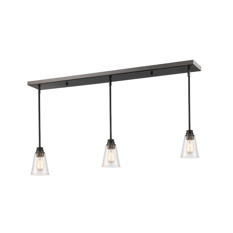 Z-Lite Annora 3 Light Island/Billiard Light 47.5x5.5x7.125", Bronze, Clear - 428MP-3OB