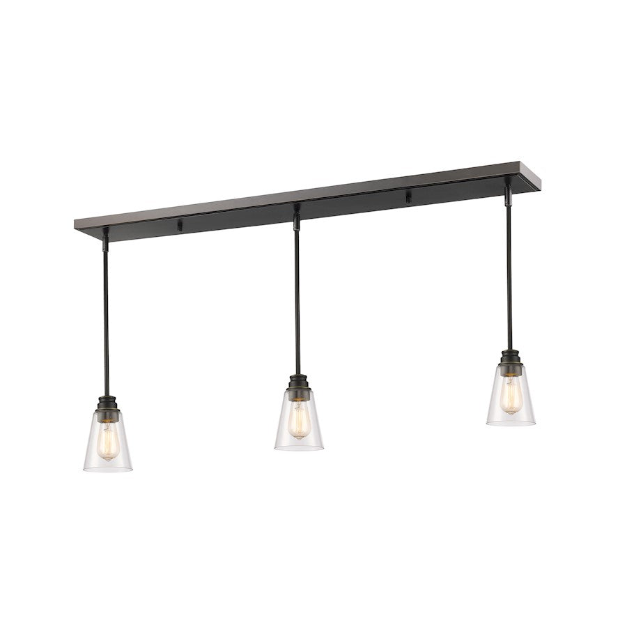 Z-Lite Annora 3 Light Island/Billiard Light 47.5x5.5x7.125", Bronze, Clear - 428MP-3OB