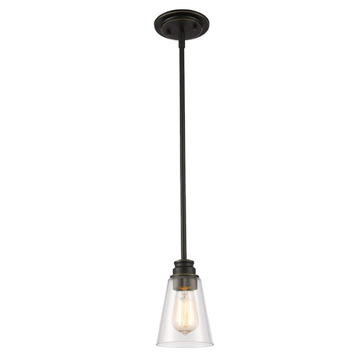 Z-Lite Annora 1 Light Mini Pendant, 5.5x54.88", Olde Bronze, Clear - 428MP-OB