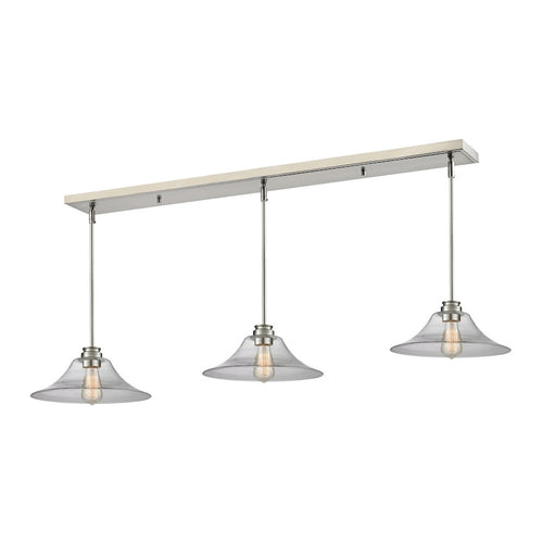 Z-Lite Annora 3 Light Island/Billiard Light 56x14x6.125", Nickel, Clear - 428MP14-3BN