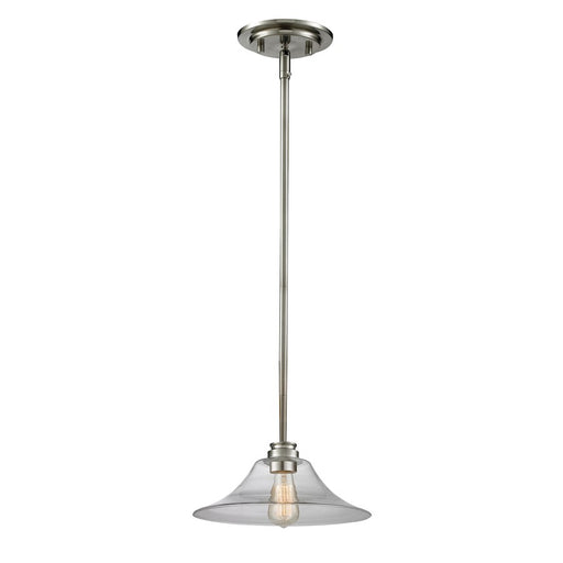 Z-Lite Annora 1 Light Mini Pendant, 14x53.88", Brushed Nickel, Clear - 428MP14-BN